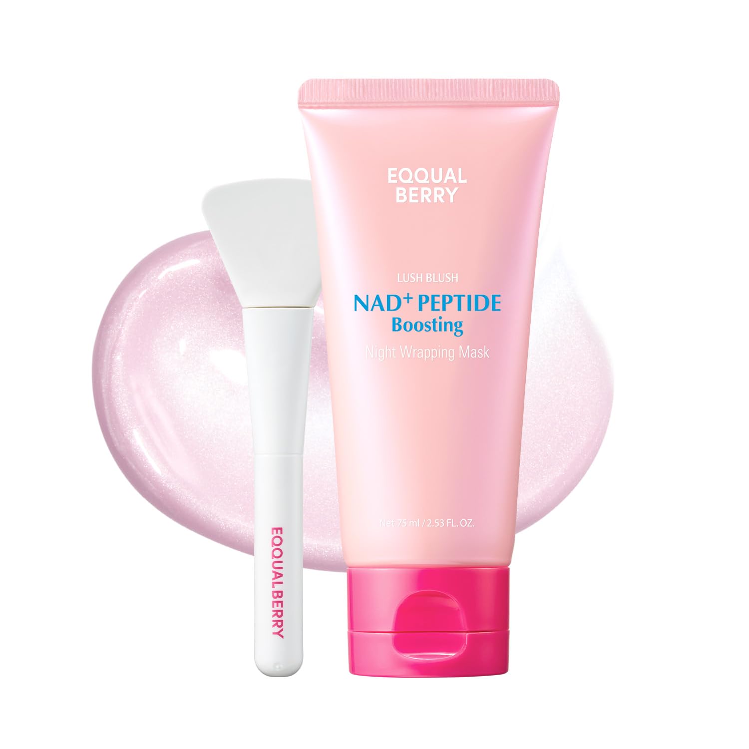 EQQUALBERRY NAD+ Peptide Boosting Night Wrapping Mask | Easy Peel Off Overnight Facial Mask for Face, Neck Lifting & Firming | Glowing Glass Skin | Korean Skin Care, 2.53 fl.oz