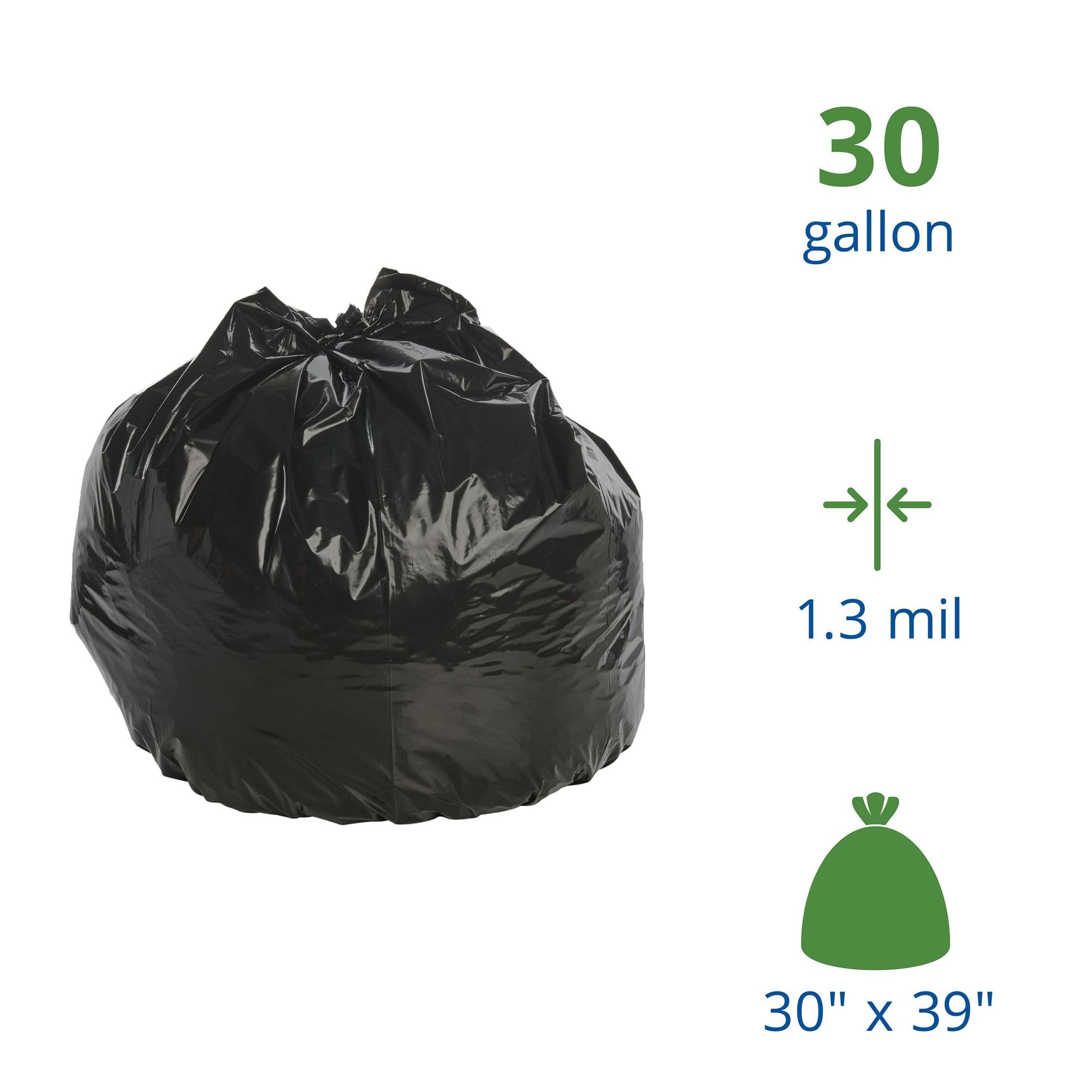 Stout by Envision T3039B13 - Bolsas de basura de plástico 100% reciclado, 20-30 galones, 1.3 mil, 30 x 39, marrón/negro (caja de 100)