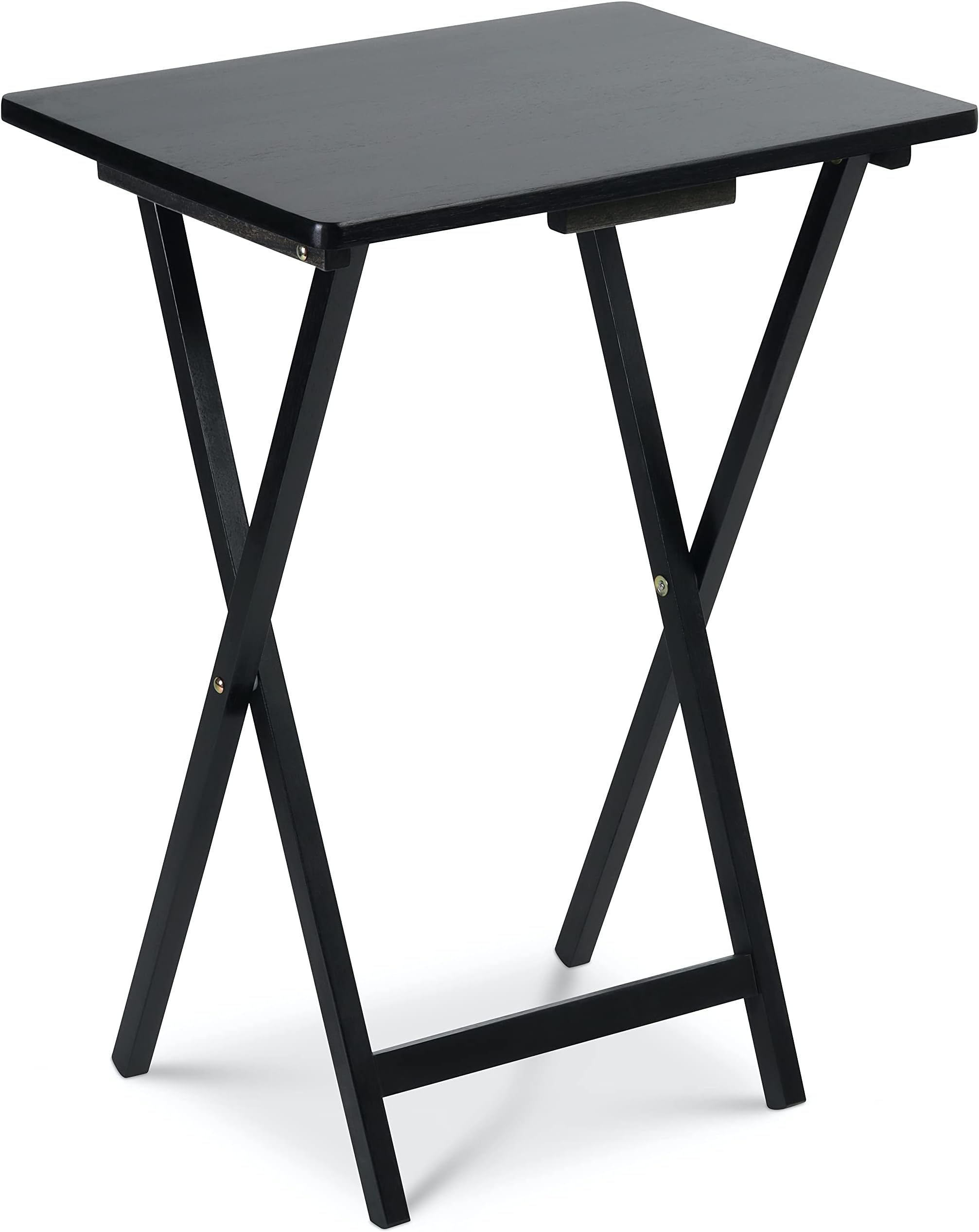 PJ Wood Folding TV Tray & Snack Table - Black