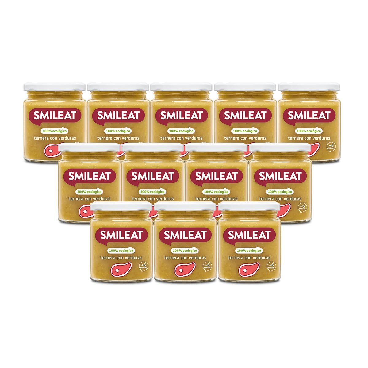 Smileat - Tarrito Ecológico con Sabor a Ternera con Verduras, Ingredientes Naturales, para Bebés desde 6 Meses, Sano y Saludable, sin Gluten - Tarro de 230 g — view 9
