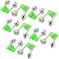 Vista 1 de Honbay 20 piezas, Alarma para pesca, campanillas de alerta duales color verde y plata