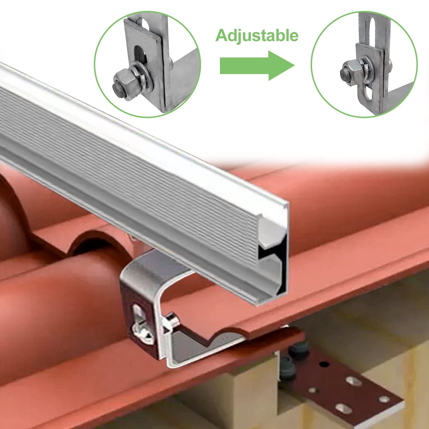 Colliers De Serrage Aluminium Pour Panneaux Solaires - Kit De 14 Avec Vis Inox - Pour Installation Photovoltaïque Sur Toiture - 4