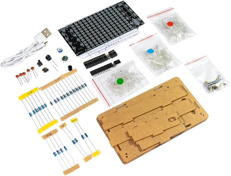 DIY Soldering Kit Spectrum USB Electronic Display Sound Activated Home Stereo Speaker DIY Kit for Leaning Soldering
