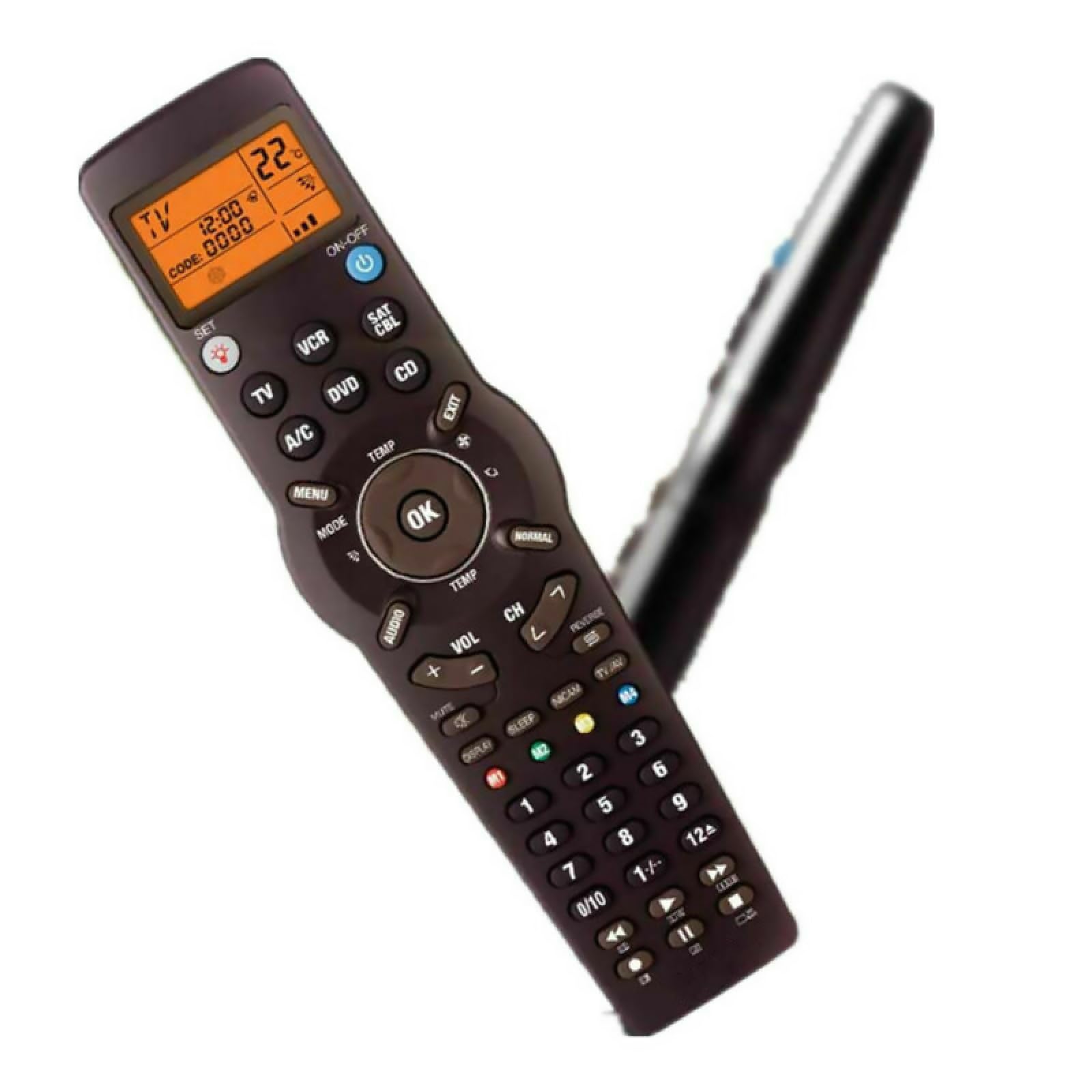 CHICHIYANG Télécommande Universelle 6 en 1 avec Écran LCD et Fonction d'Apprentissage, Matériau ABS pour TV/TXT, DVD, CD, Magnétoscope, SAT/Câble, A/C