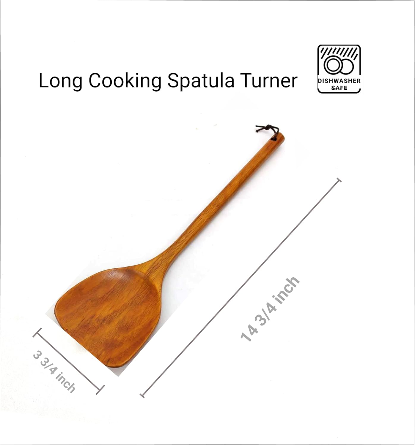 JapanBargain, Wooden Spatula Turner Cooking Utensil for Non Stick Cookware, Extra Long 14.75 inch, 6 Pack