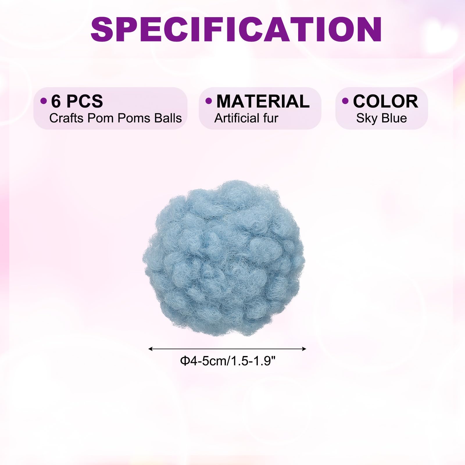 PATIKIL 6 Pcs Crafts Pom Poms Balls - Image 2