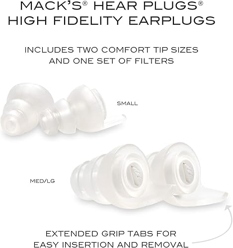 Miniatura 3 de Mack's Tapones para los oídos de alta fidelidad para conciertos, músicos, motocicletas, sensibilidad al ruido, 1 par (2 tamaños de punta cómoda),