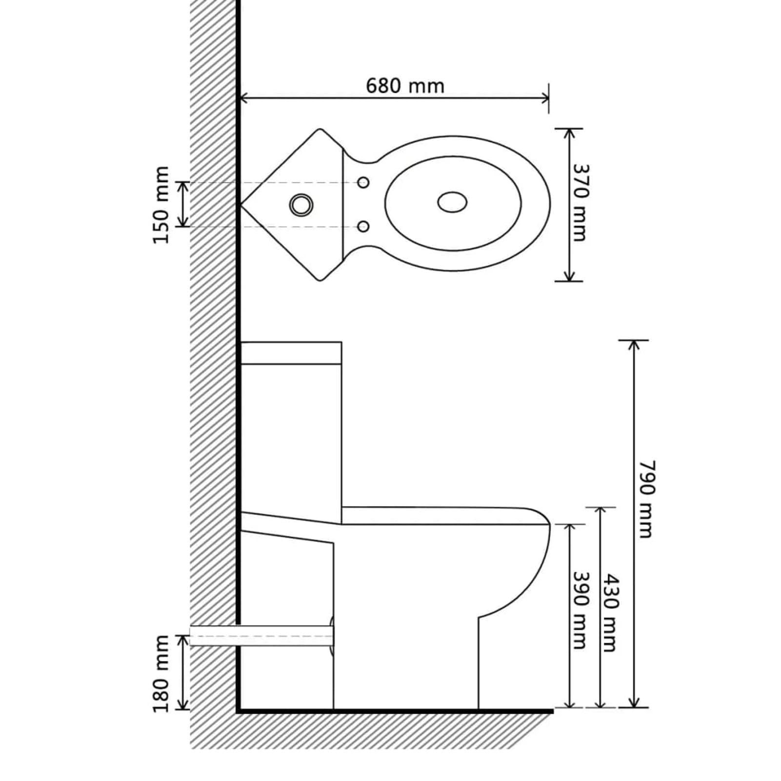 ARKEM Inodoro WC de Esquina cerámica Negro WC Inodoro Completo Sanitarios WC