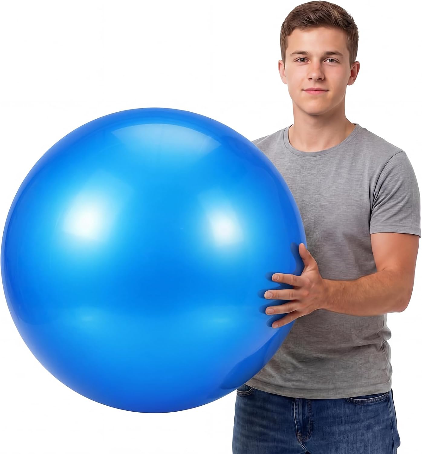 Lewtemi 16 Inch Jumbo Inflatable Playground Ball Marbleized Giant Large Rubber Kickball Four Square Bouncy Balls Giant Beach Dodgeball for Swimming Pool Sports Activities