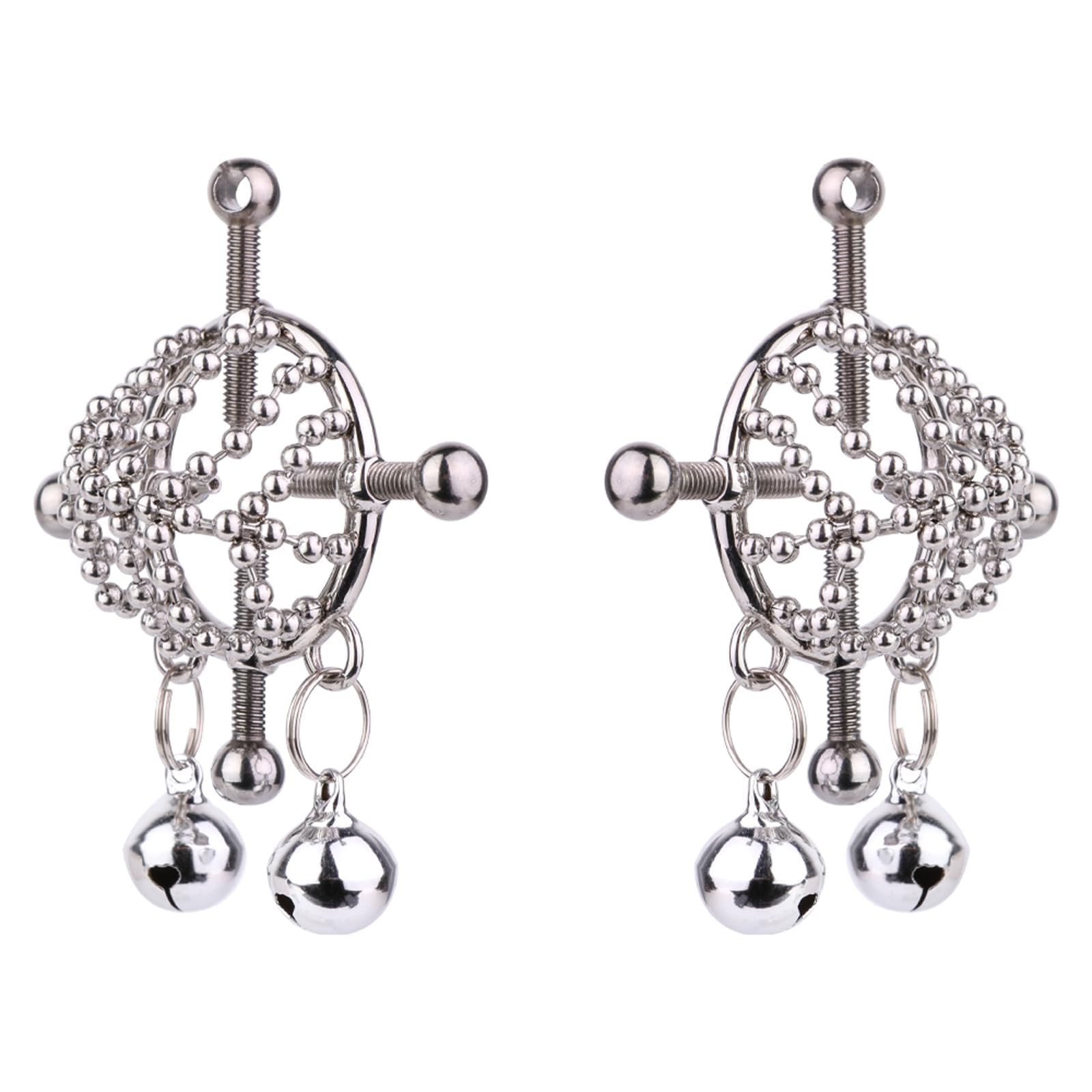 Edelstahl Verstellbare Nippelklemmen mit Kette und Halsband Bruststimulator für BDSM Brustwarzenklemmen für Frauen, Nipple Clamps, Nippelsauger, Erotik und Paare