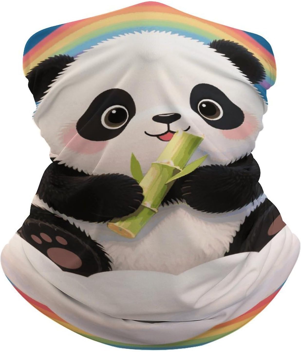 Cloud Rainbow Panda UV Protection Bandana Neck Gaiter Face Mask image 2
