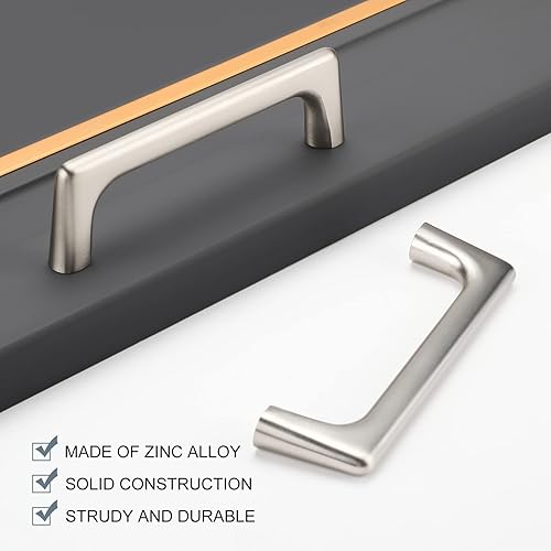 Miniatura 3 de goldenwarm Paquete de 5 tiradores de gabinete de níquel cepillado de 3 34 pulgadas, manijas de gabinete de cocina, accesorios de cocina para