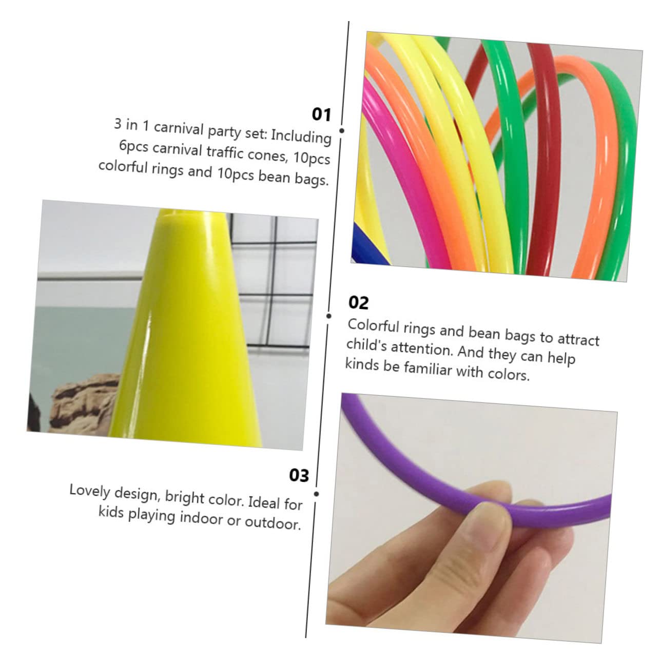 Gioco di Lancio Anelli per Bambini Set 1, Plastico Colorato | Giochi in Famiglia, Design Allegro, Attività Ricreative per Ragazzi e Ragazze Colore Casuale