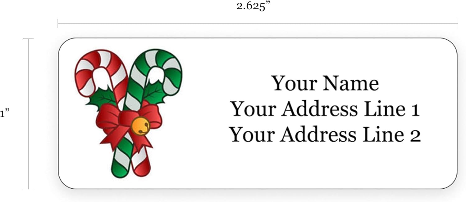 Personalized Return Address Labels - Christmas Themed and Design - 480 Labels - Made in The U.S.A. (480 Labels)