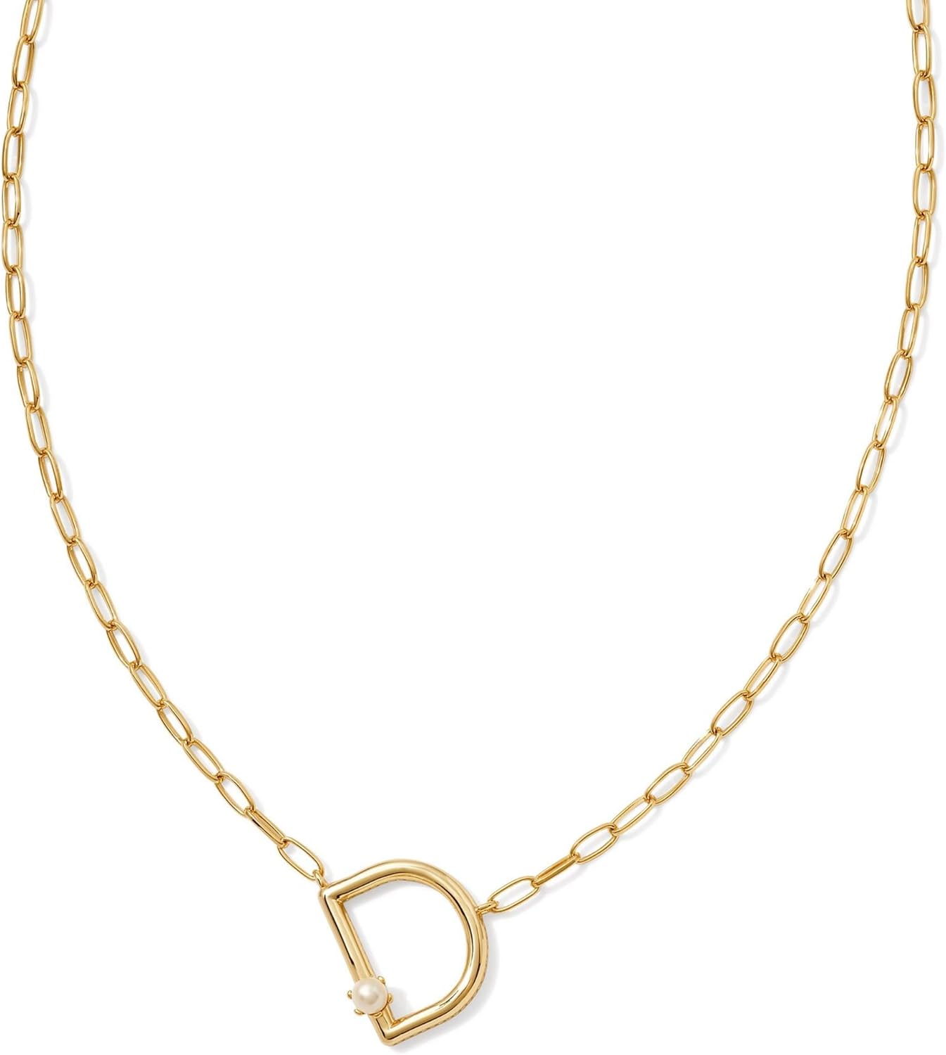 Kendra Scott Womens Pearl Letter D Short Pendant Necklace Gold White Pearl One Size