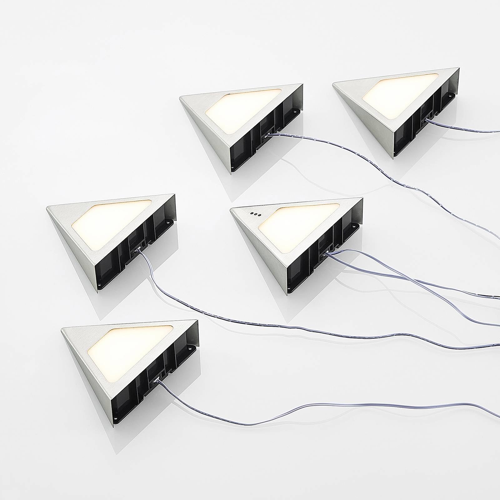 LED Unterschrankleuchten (Unterbauleuchte) Odia dimmbar mit Bewegungsmelder (Modern) in Alu aus Edelstahl (5 flammig,) Wohnzimmerleuchte