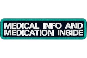 Medical Info and Medication Inside Service Dog Patch-Blue