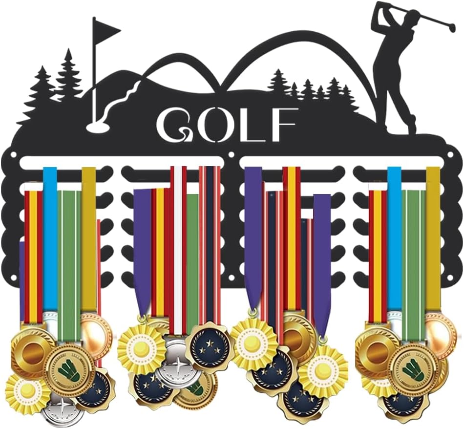 SUPERDANT Sports Medal Hanger Display Medal Holder Wall Mount Medals Hanging Hooks Matte Black Metal Display Iron Race Ribbon Award Organizer for Athletes