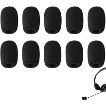 10 St ck Schaumstoff Windschutz f r Mikrofon und Headset Ersatz-Windschutzscheibe als Mini-Mikrofonzubeh r f r Unterricht B hnenperformance und Treffen Schwarz