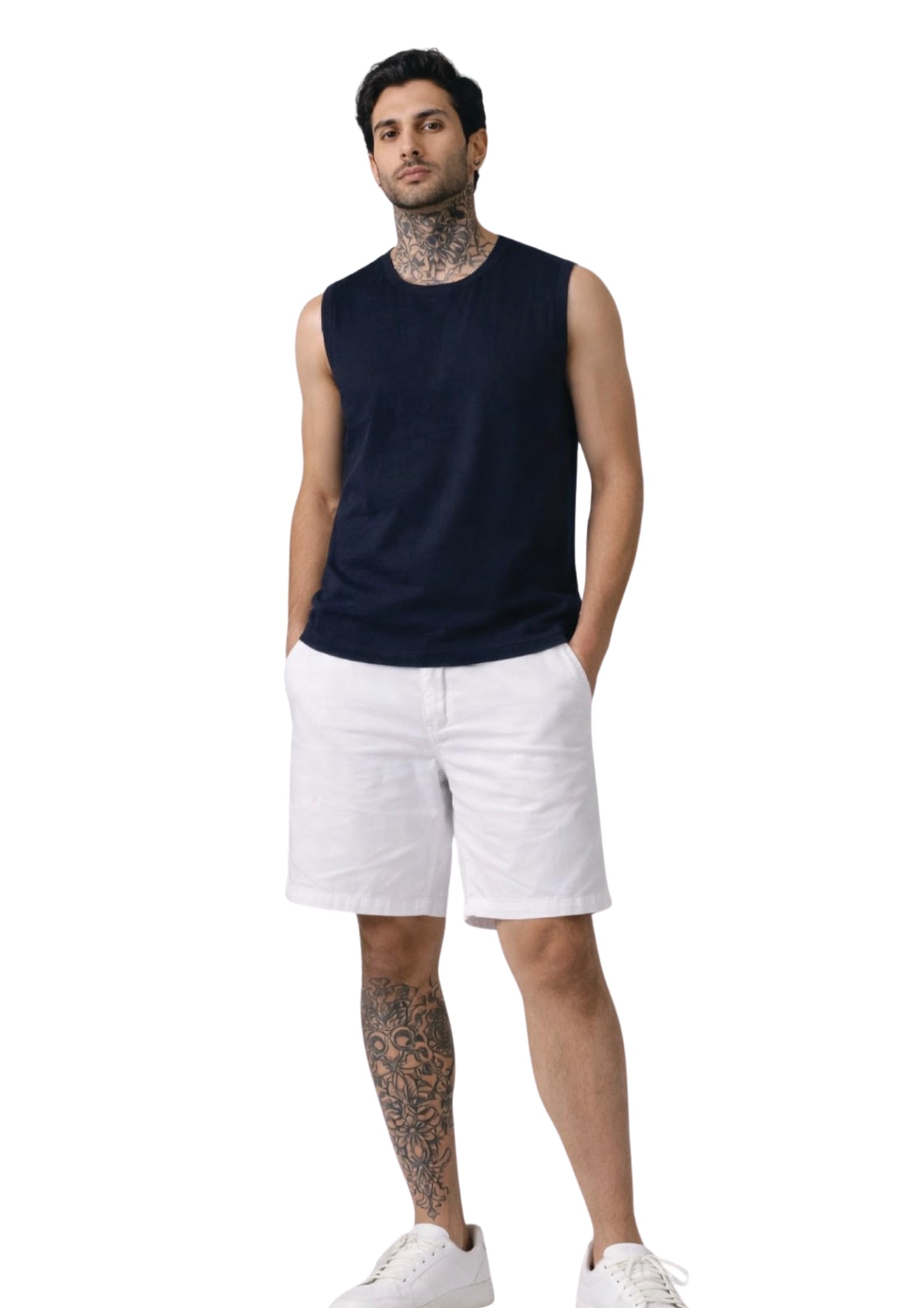 the funkydelic store Men's Tank Top | Navy Blue Sleeveless Vest | 180 GSM 100% Cotton Regular Fit | Casual Wear-picture-38