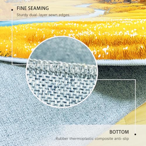 Tapis village ferme lavable pour déco chaleureuse de salon cosy - 7