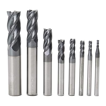 3NH 8Pcs 2-12Mm 4 Flutes Carbide End Mill Set Tungsten Steel Milling Cutter Tool
