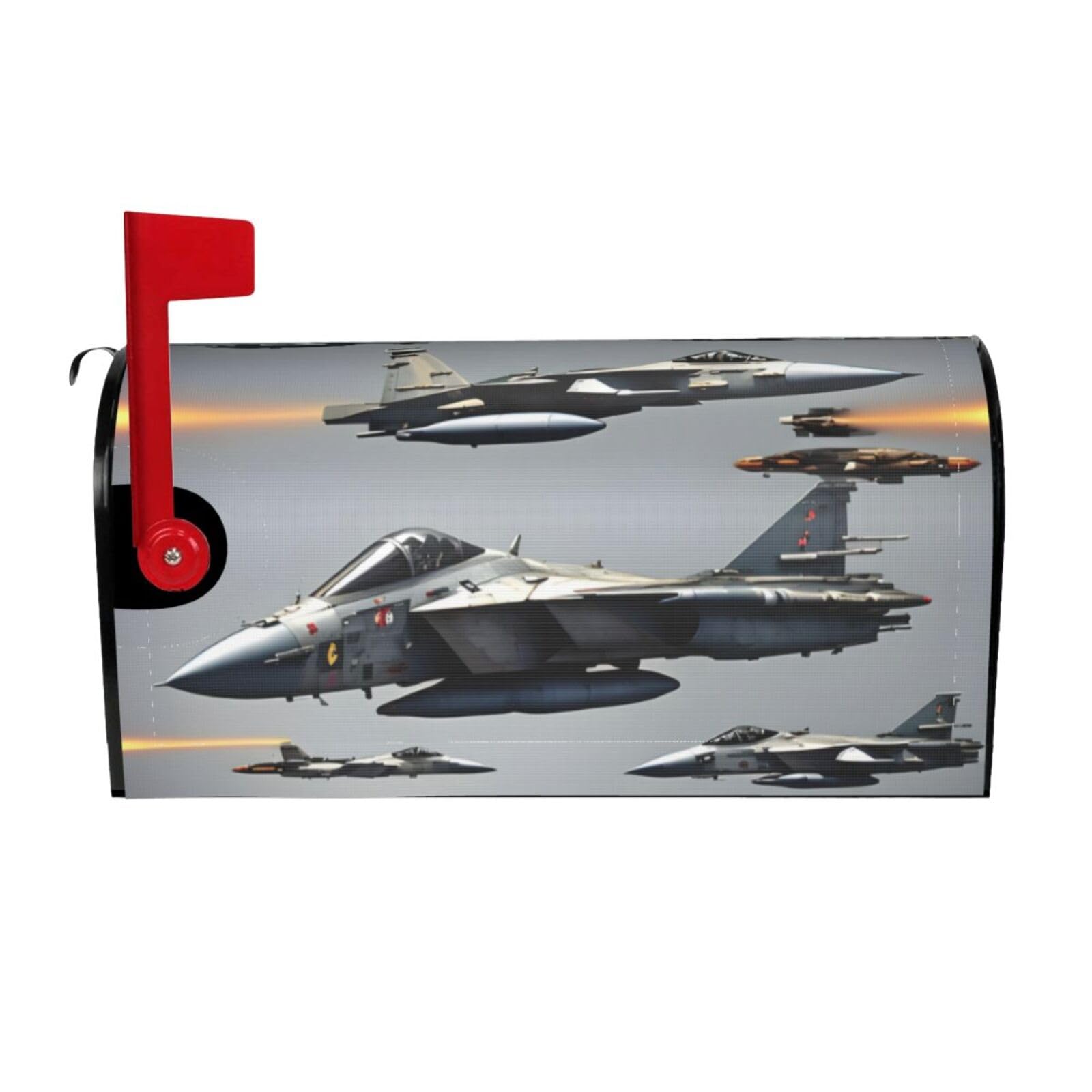 Aircraft Fighter Jets Print Mailbox Covers Magnetic Mailbox Post protective cover for Garden Yard Outdoor Decor