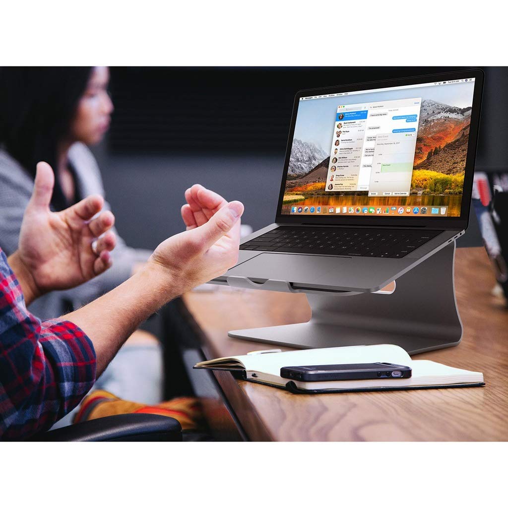 Supporti per Notebook Laptop Stand, in Alluminio di Raffreddamento del Basamento del Supporto ergonomico Desktop Staffa for Apple MacBook Air, MacBook PRO, Tutti i Notebook | Grey