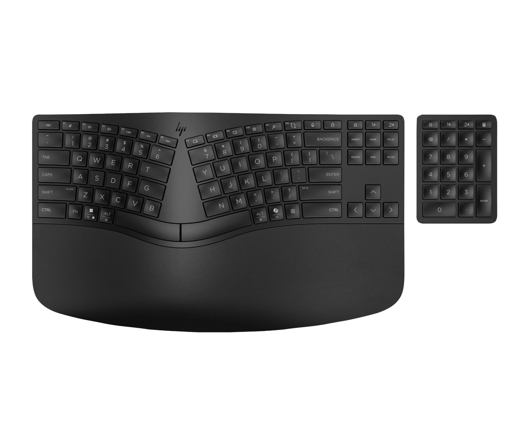 HP 960 Tastiera Ergonomica Wireless, Connessione rapida Swift Pair e Dongle Unifying, 20 Tasti Programmabili, standard Intel Evo, Multidispositivo, Tasto Copilot, Autonomia fino a 24 Mesi, Nero
