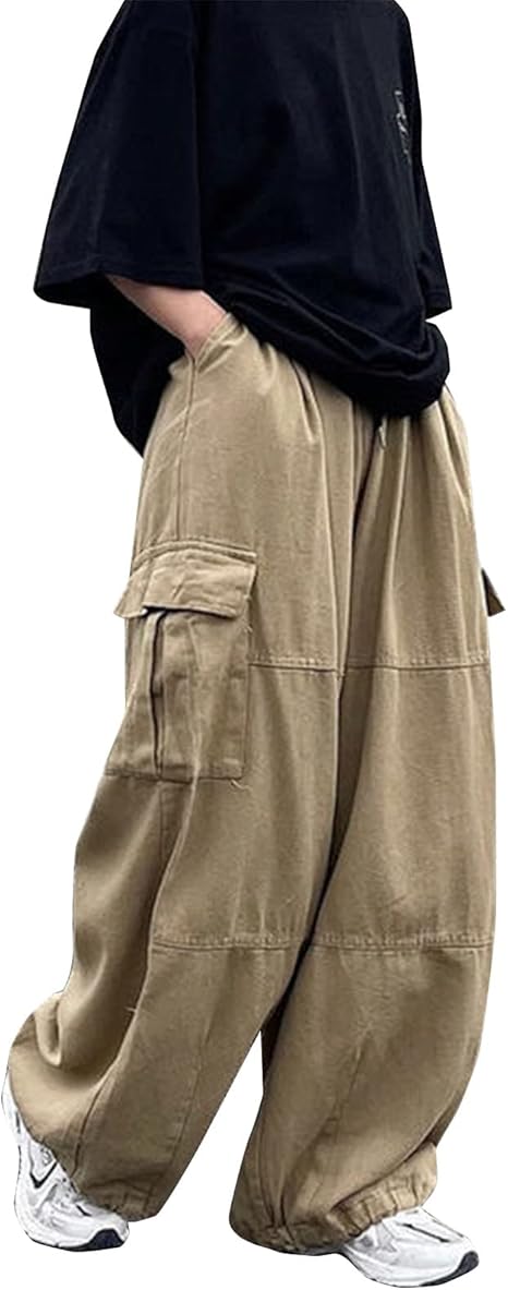 Amazon Co Jp レディース ワークパンツ ストリートウェア貨物パンツ女性特大ポケットのためのワイドレッグのズボン 色 Khaki Size Small ファッション
