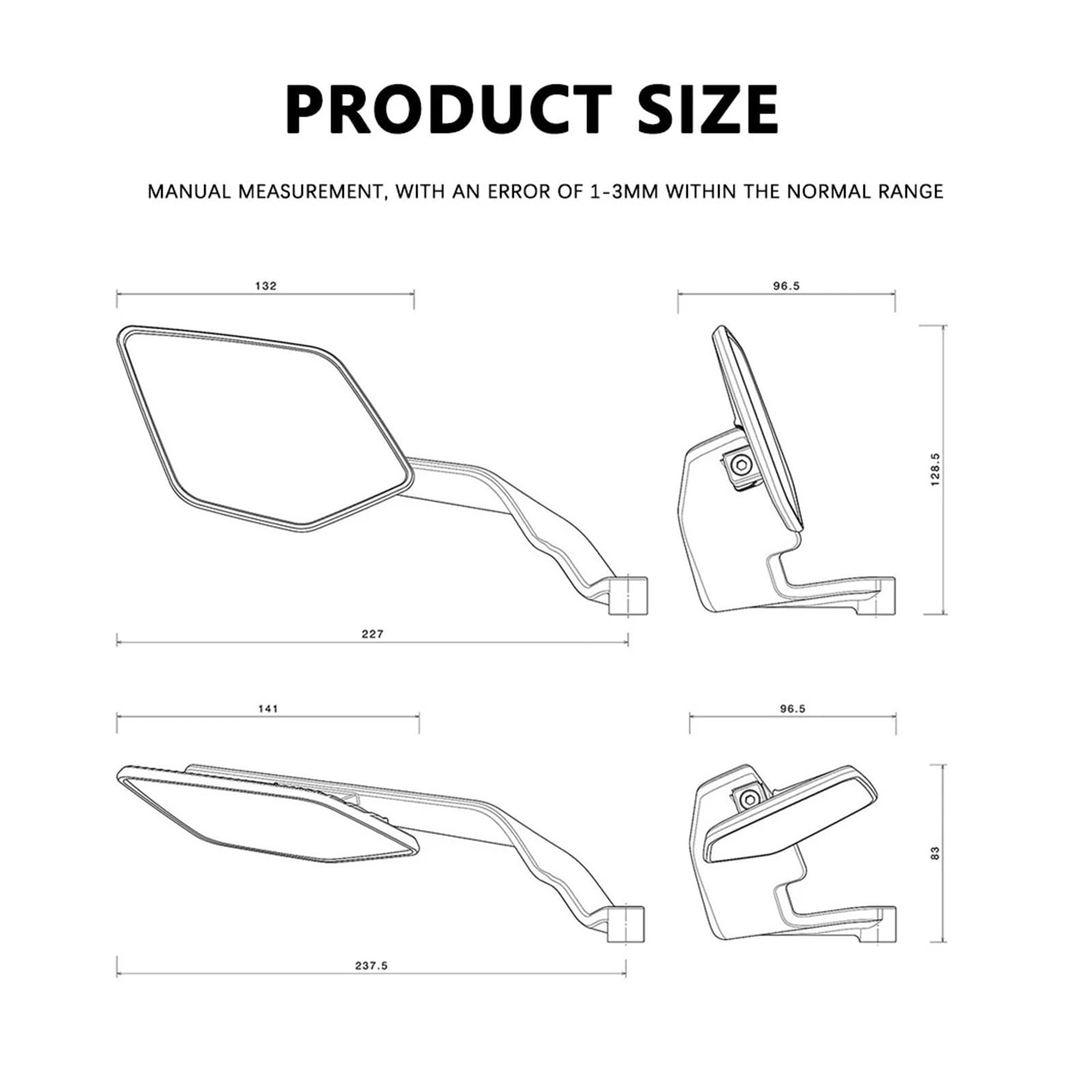 PER Ya&maha MT-03/MT-07/MT-09 SP 2013-2025 Specchietto Retrovisore Per Moto In Alluminio CNC, Spoiler Aerodinamico A Doppia Modalità E Ala Regolabile Specchi retrovisori manubrios