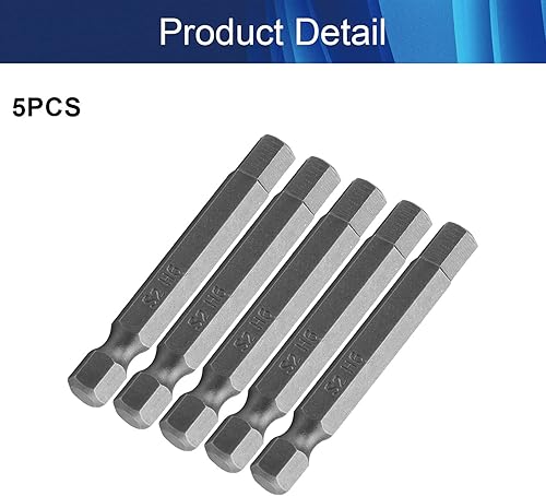 Miniatura 4 de Juego de brocas Allen de cabeza hexagonal, juego de puntas de destornillador S2 de acero magnético hexagonal de 0.236 in con vástago de 1/4 de