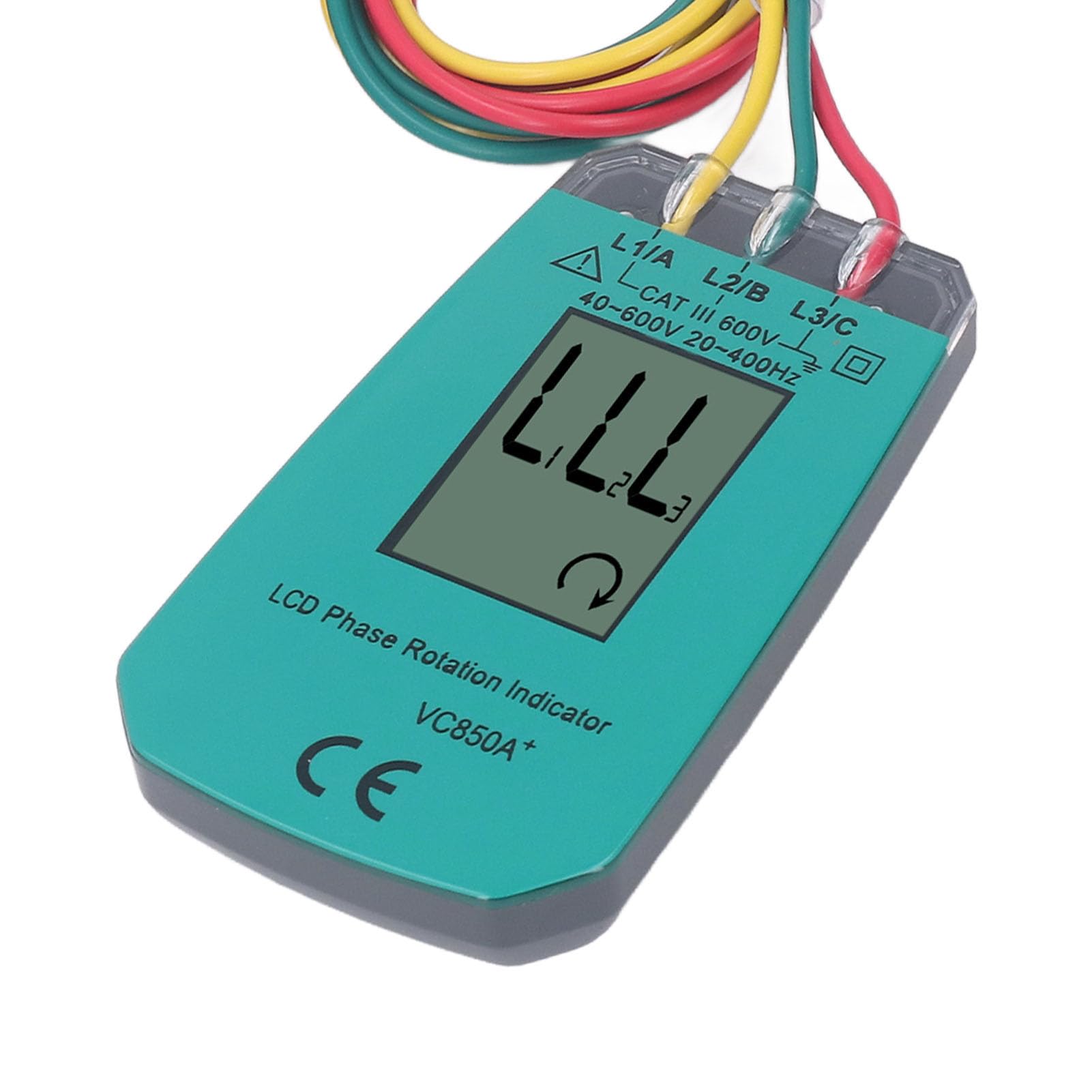3 -fazowy tester testera inteligentnego wyświetlania napięcia wyświetlania wyświetlania napięcia wyświetlania 40–600 V Materiał ABS instalacji silnika