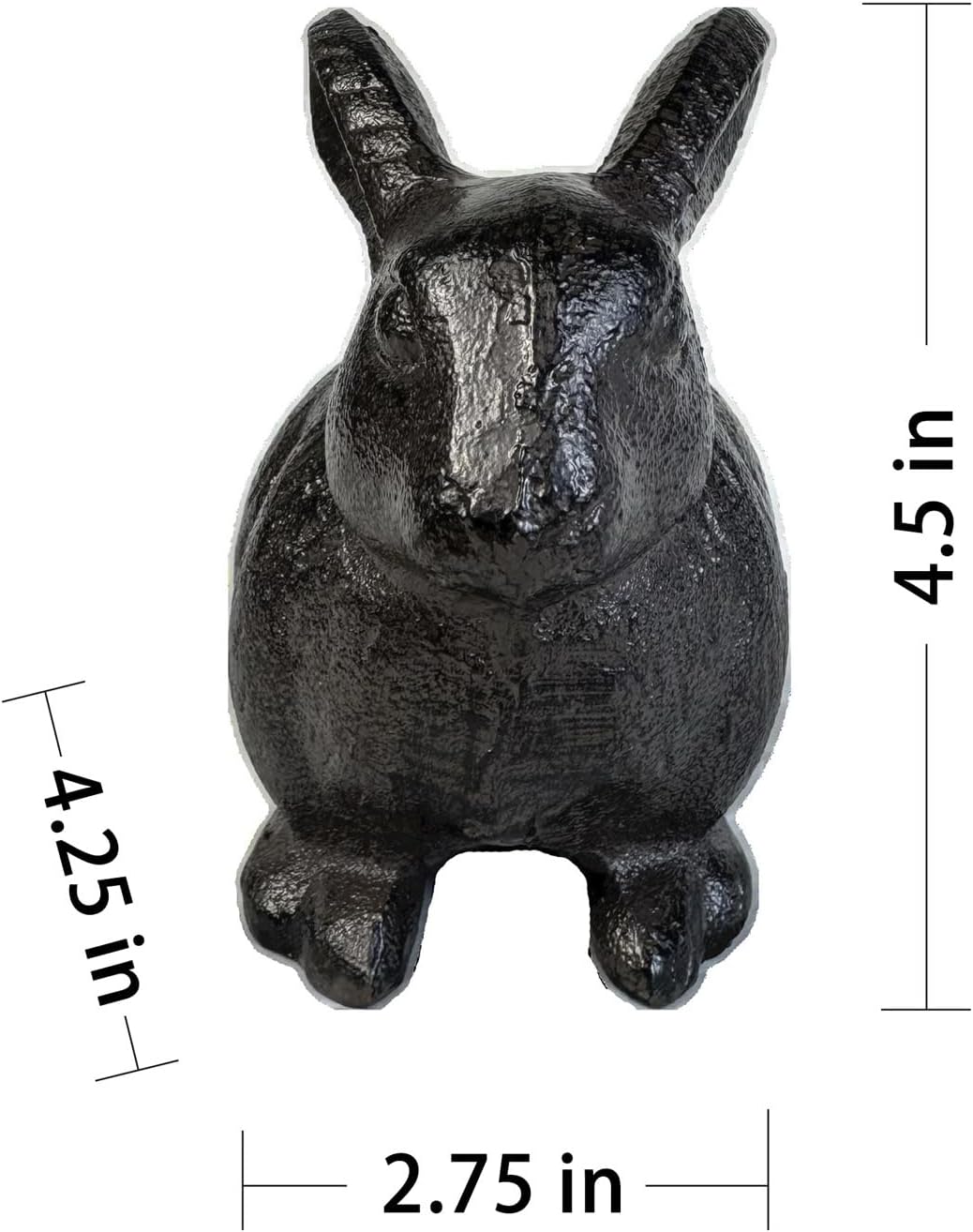 Rust Brown Cast Iron Sitting Rabbit Statue（4.5" Tall）, Vintage Garden Bunny Sculpture, Outdoor Decorative Figurine HC7829