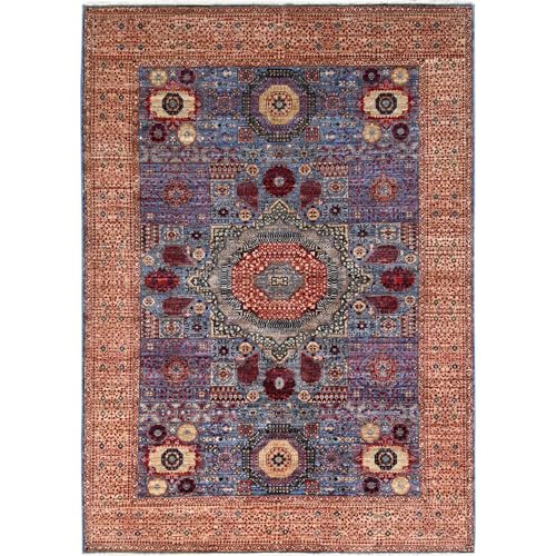 Shahbanu Rugs Blue Hand Knotted 200 KPSI Wool Vegetable Dyes