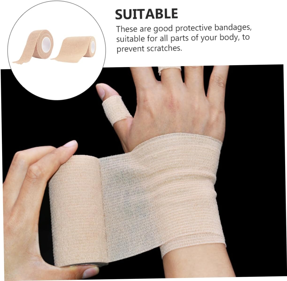 2pcs Elastic Self-Adhesive Bandages for Compression and Sports-Grade Cohesive Wraps for Injury Support for First Aid and Active Lifestyles