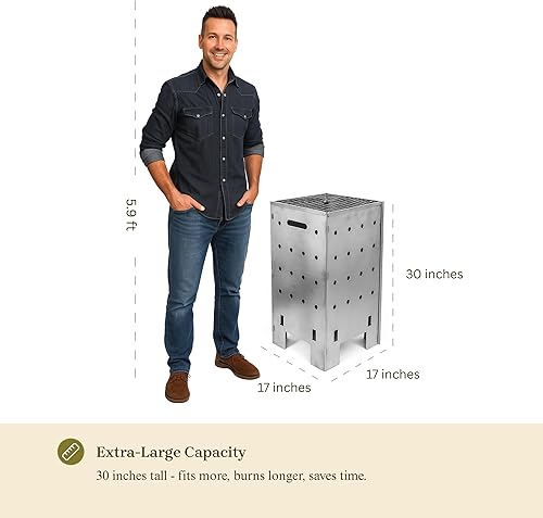 Miniatura 2 de Barril de quemado para basura al aire libre  Fogata de acero Corten resistente con tapa y base  Incinerador para escombros de patio, papel, madera y