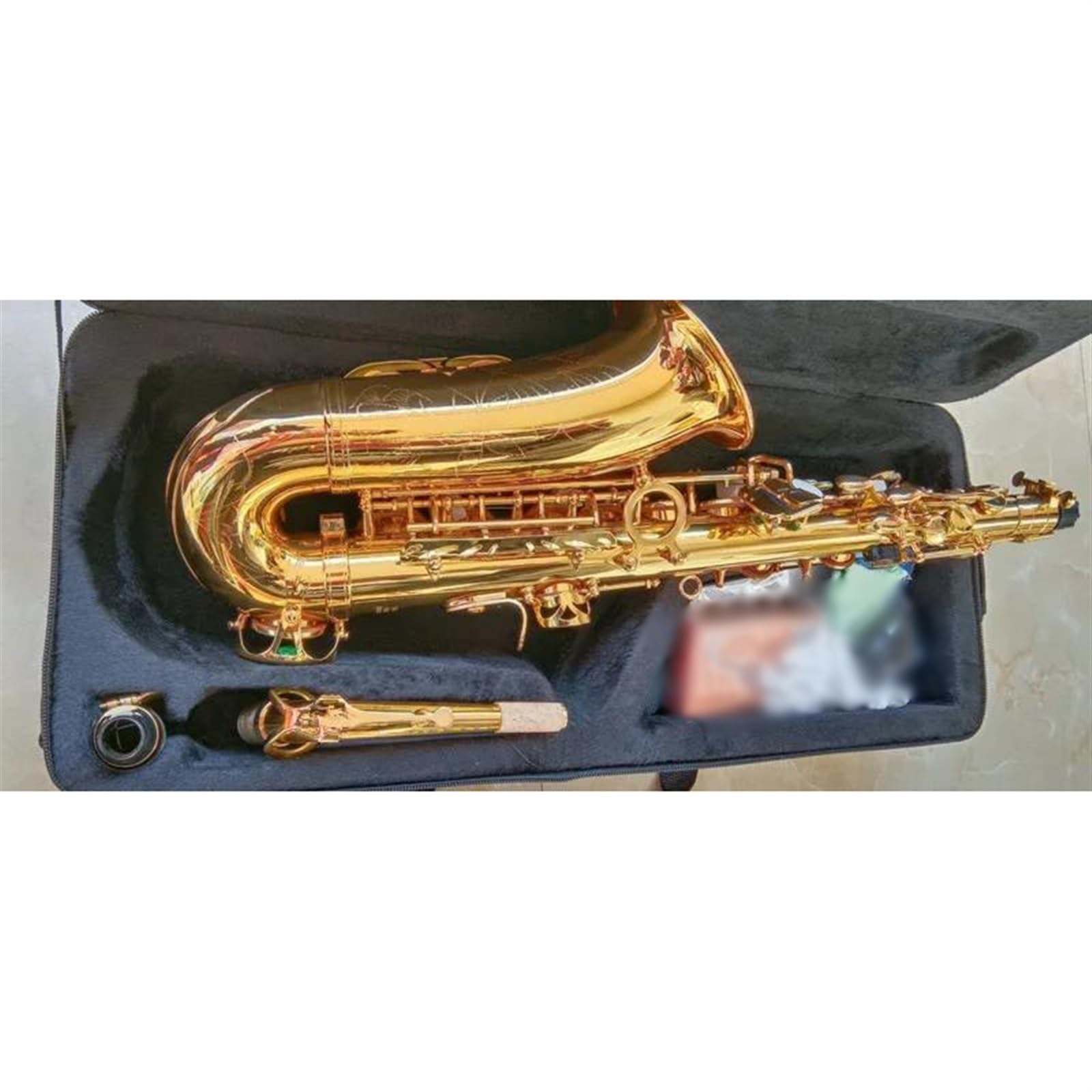 Saksofon Saksofon altowy Mosiądz Eb Złoty lakier saksofonowy Instrument muzyczny z akcesoriami do futerału (Color : Leather bag)