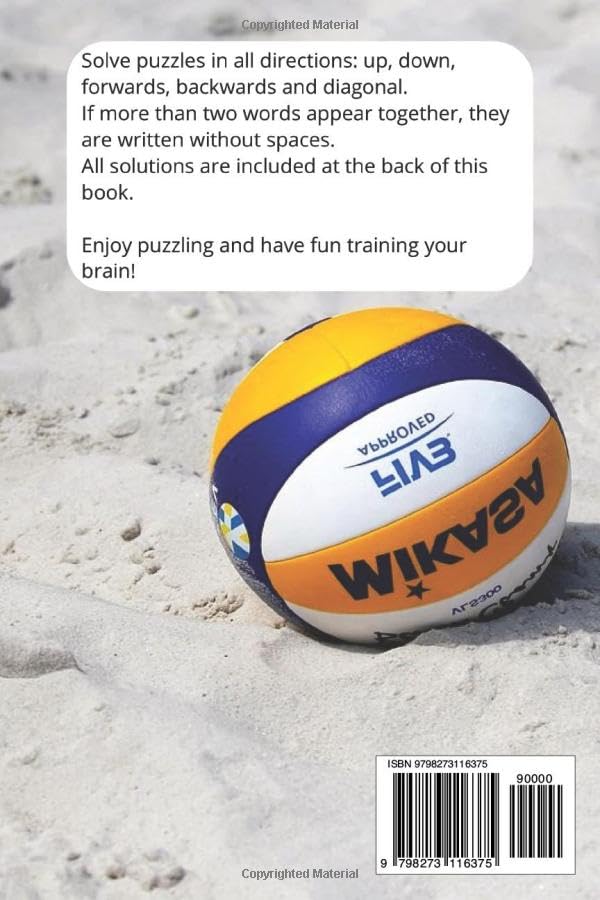 Miniatura 2 de Volleyball Word Search Puzzle Book Word Searches wit Easy to Read Print about Volleyball, Ball, Ballgame, and More 6x9 inches, 110 pages 50+