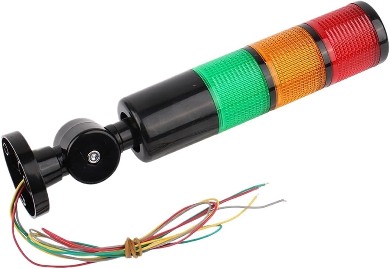 3 Layers 12V 24V 110V 220V Red Green Yellow Industrial Tower Signal Warning Light H50 Indicator Light Steady Light(Flash and Sound 220V)
