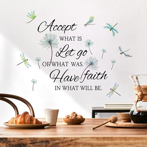 DRWSSR Calcomanías de pared con frases inspiradoras extraíbles, calcomanías de pared de libélula, calcomanías de pared con frases positivas para el disponible en Yaxa Colombia