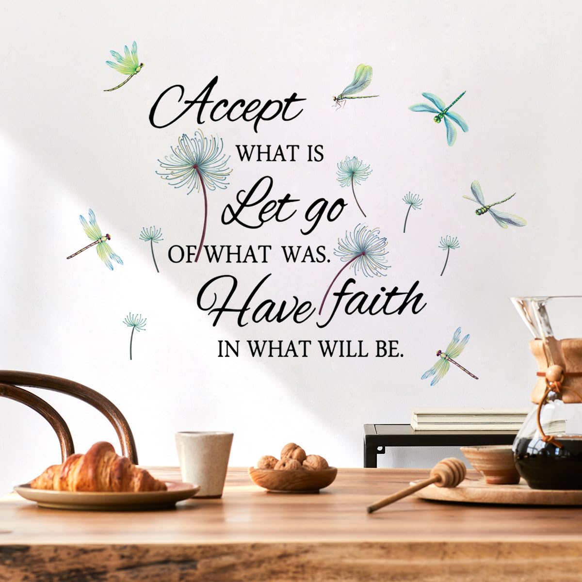 Inspirational Quotes Wall Decals Removable Motivational Saying Wall Stickers Vinyl Dragonfly Wall Quotes Stickers Positive Saying Wall Decals for Home Bedroom Family Office Wall Art Decor