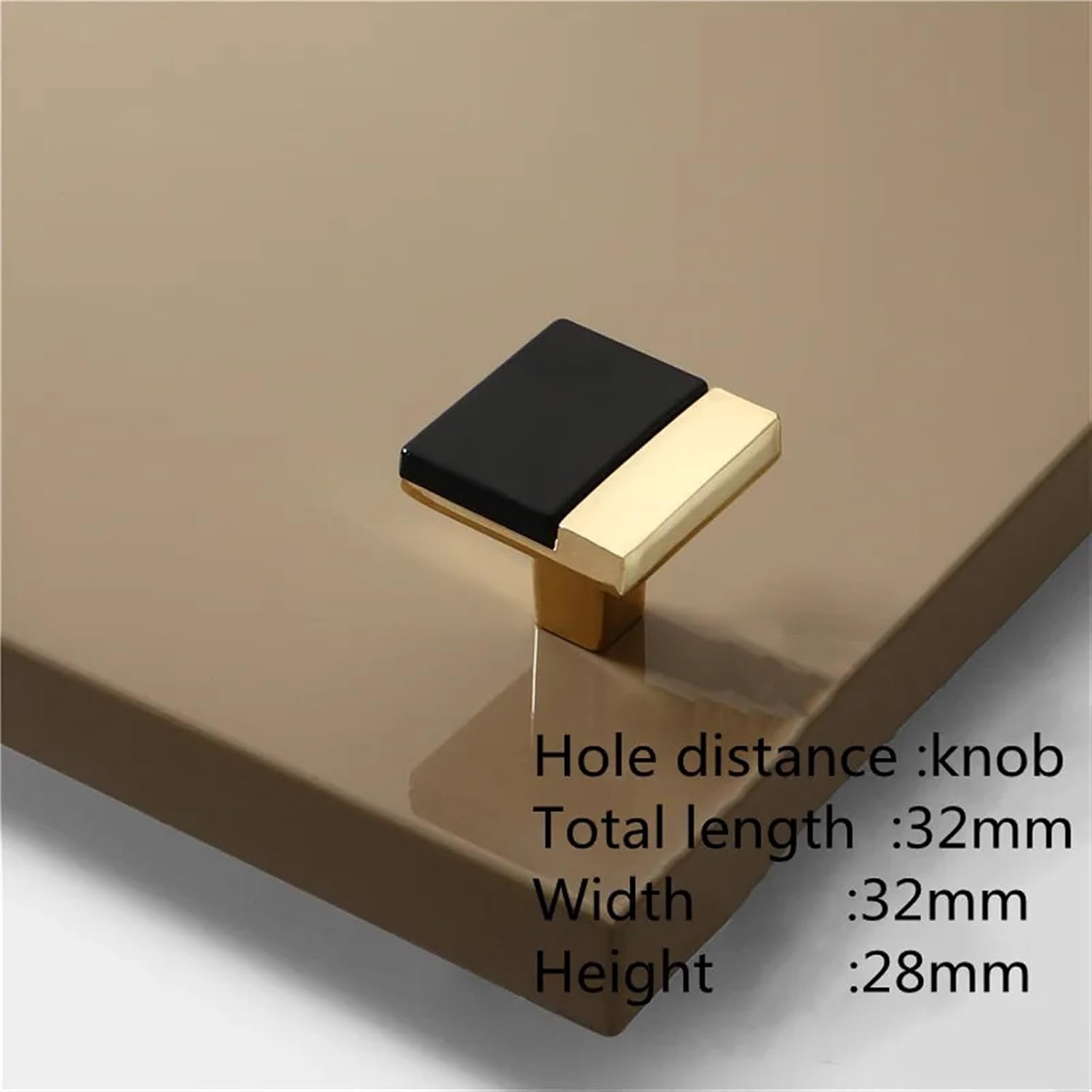 Furniture Handles Zinc Alloy Drawer Knobs Cupboard Wardrobe Door Pulls Furniture Hardware 2Pcs(Black Gold Knob)