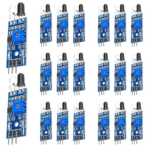 obstacle sensor - 20 PCS IR Infrared Sensor,Aideepen Obstacle Avoidance Sensor Module 3-Wire Reflective Photoelectric for Smart Car Robot