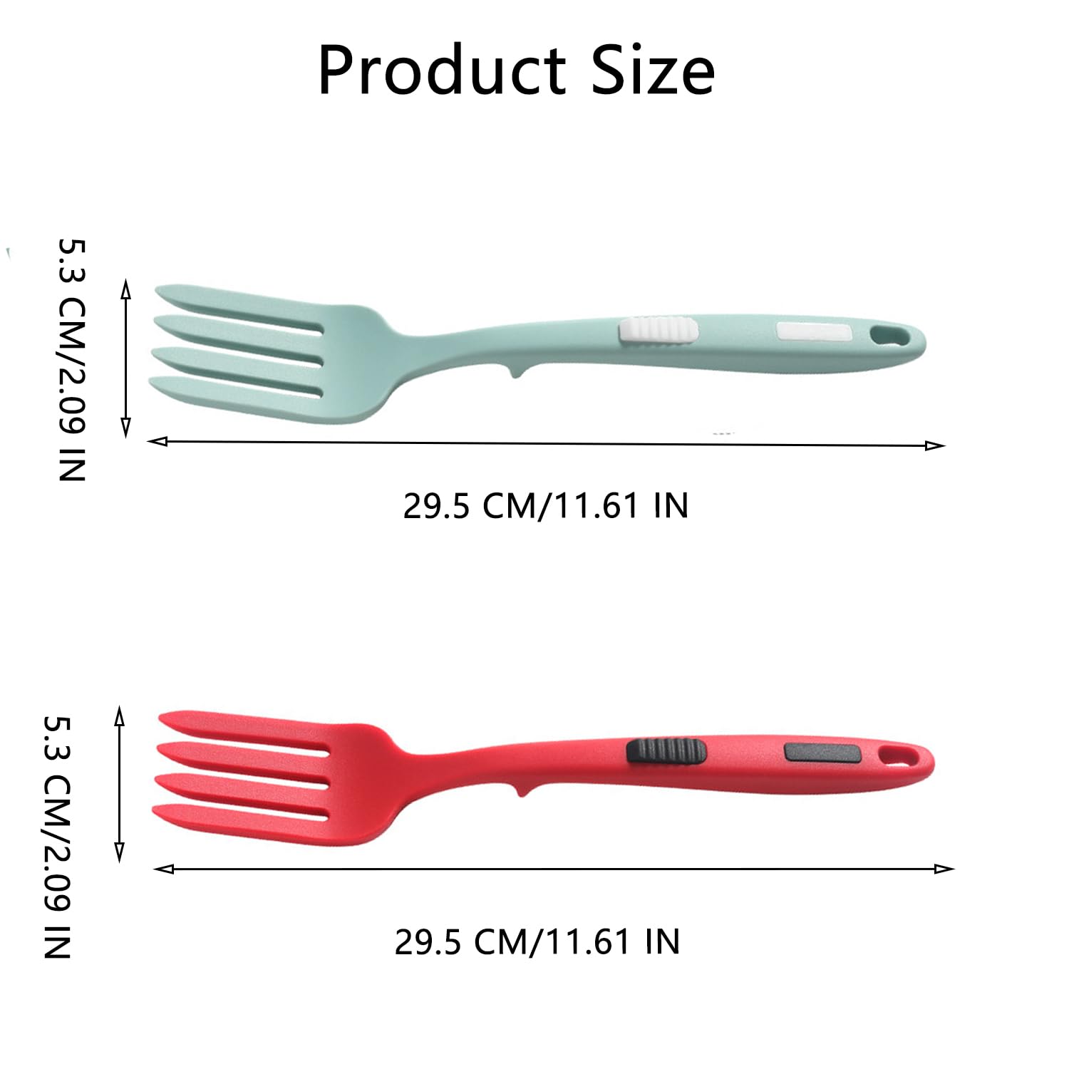 Forchetta Flessibile In Silicone, 2 Pezzi Forchettone Da Cucina, Forchettone Silicone Cucina, Forchetta Per Frullare, Resistente Al Calore, Antiaderente, Per Frullare e Mescolare (Rosso, Blu)