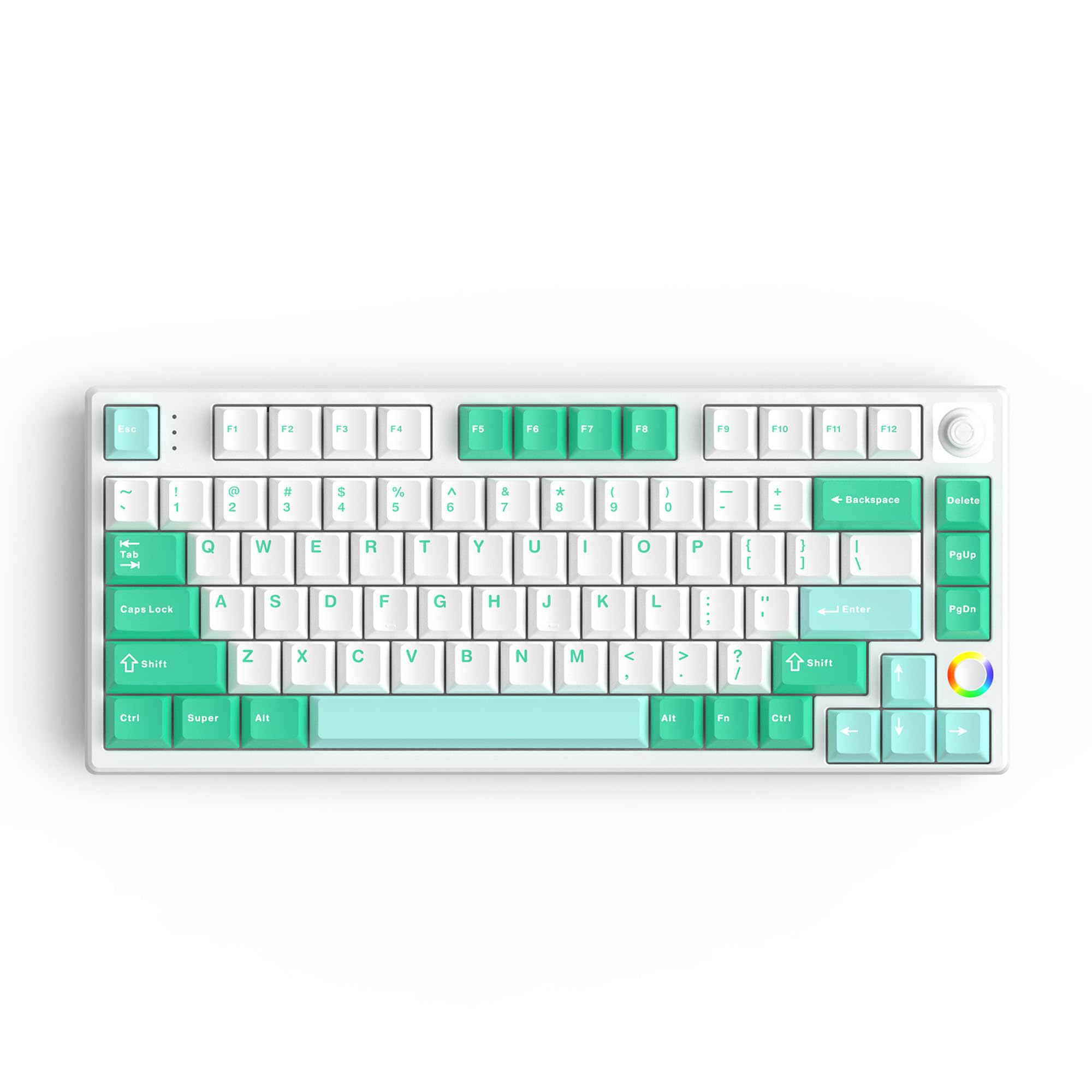 KEYMECHER KS75T 75% Mechanical Keyboard with Volume Knob, Tri-Mode Hot Swappable Gaming Keyboard, RGB Backlit, Bluetooth, 2.4G Connection with Silver Switches