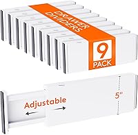 Vista 37 de Lifewit - Paquete de 8 separadores de cajones de plástico de 15 cm de alto, 34-56 cm ajustables, organizadores de cajones para ropa, separadores