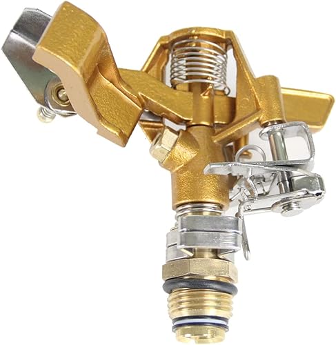 Miniatura 7 de Chapin 4993 Rociador de césped de impacto con cabeza de latón resistente, cobertura de 360 grados para céspedes grandes, campos de golf, jardines,