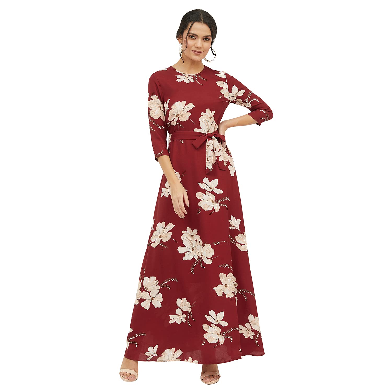 chinese dress ladies Buy Harpa Women's A-Line Dress (GR2813_Green_Small) at Amazon.in main image 1