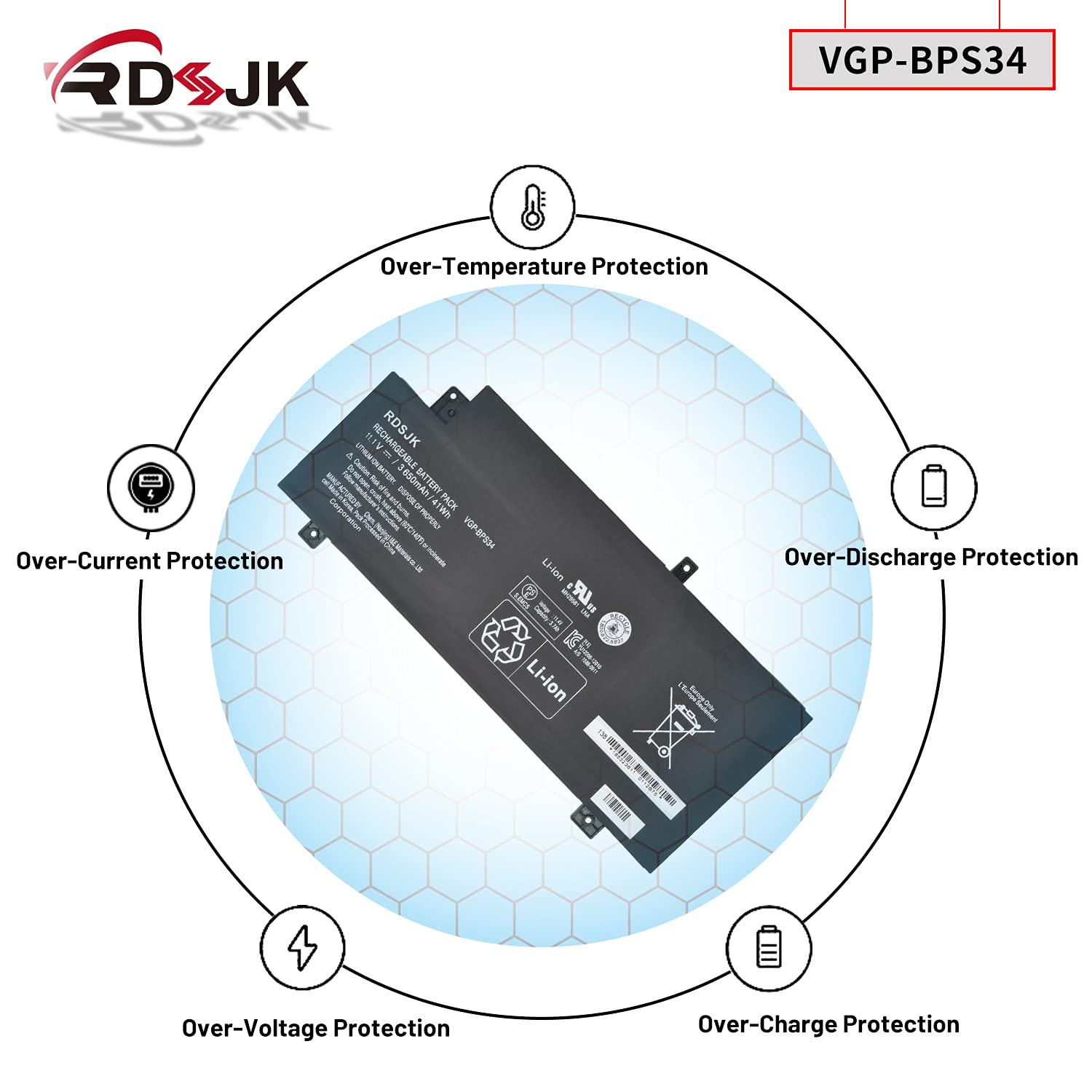 Batterie Originale SONY VAIO VGP-BPS34 - Pour Modèles SVF14A16CXB, SVF14A190X, Etc.
